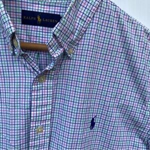 Ralph Lauren Men's striped Button-Down Shirt Multicolor blue Large Long Sleeve